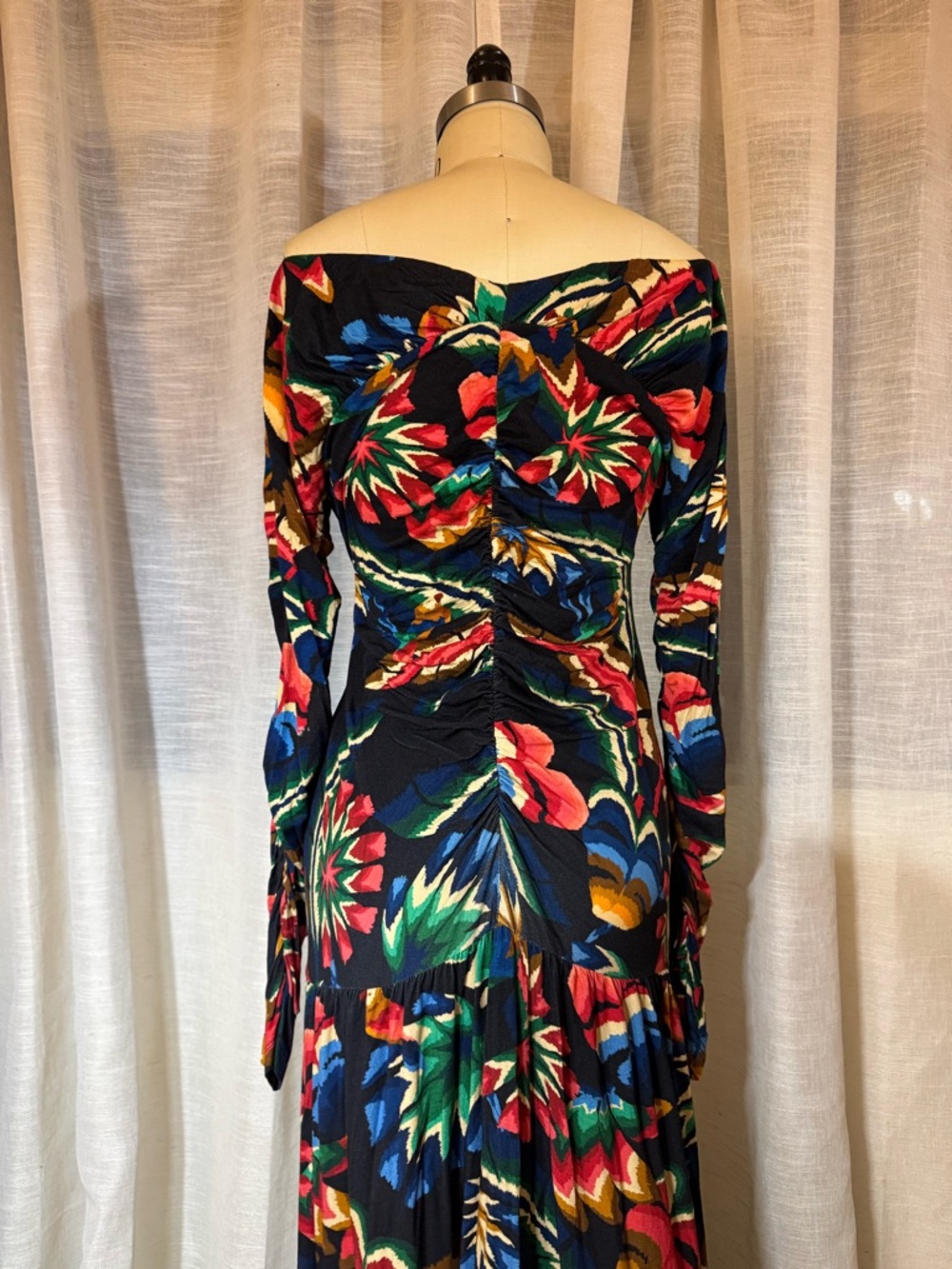 FARM Rio Navy & Multicolor Tropical Forest Print with Ruching - Picture 5 of 7
